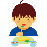 食事をする男の子のイラスト